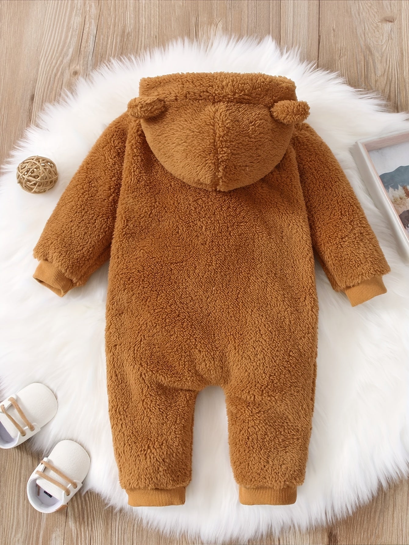 Baby Bear Hooded Jumpsuit Onesie Romper for Fall Winter