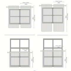 2pcs Sheer Curtain Rod Pocket Curtains for Home Decor