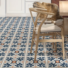 Mediterranean Style Floor Stickers PVC Tile Waterproof Non-slip Stickers