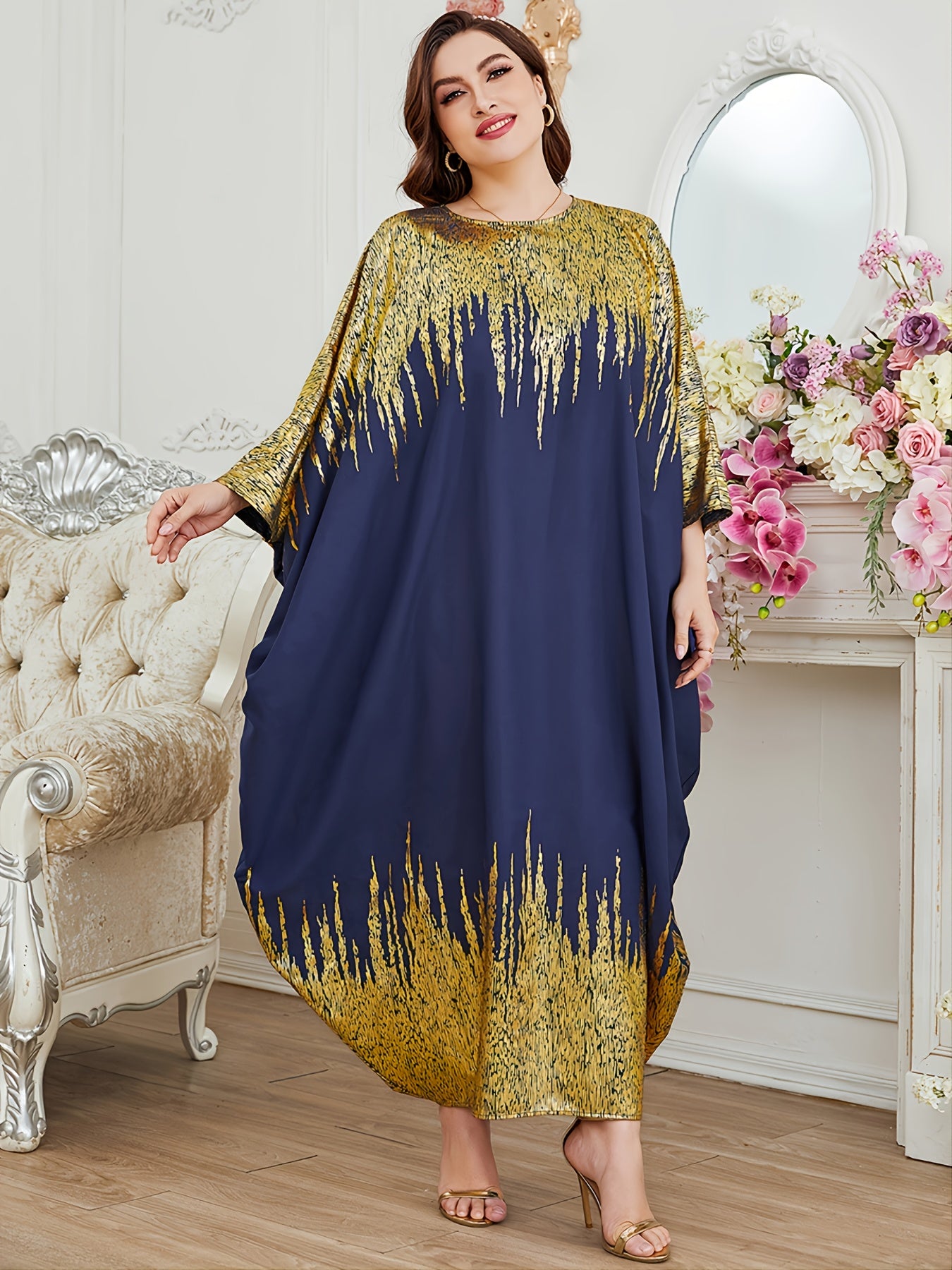 Abaya Dress Women's Round Neck Comfort Maxi Dress