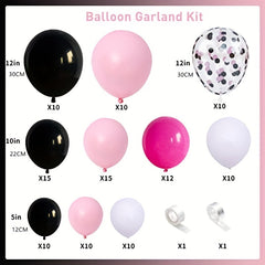 114-Piece Pink Rose Red Balloon Garland Set for Girls' Birthday & Wedding
