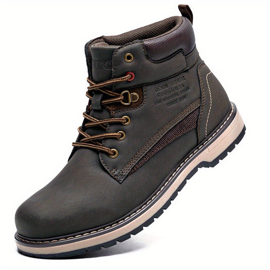 Men's Lace Up High Top Boots for Outdoor Walking
