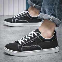 Men's Casual Breathable Canvas Shoes Low Top Non Slip