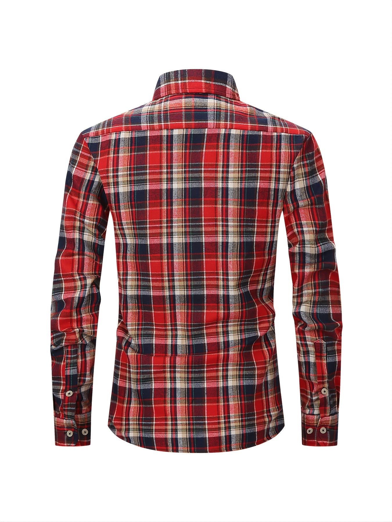 Men's Plaid Long Sleeve Button Down Shirt