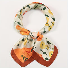 Vintage Flower Print Bandana Shawl Square Scarf Neckerchief