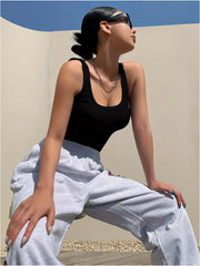 Sexy U Neck Tank Top Sleeveless Summer Top