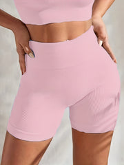 Ribbed High Waist Yoga Athletic Shorts for Women