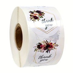500pcs 4 Flowers Thank You Stickers Round Scrapbooking Sealing Labels