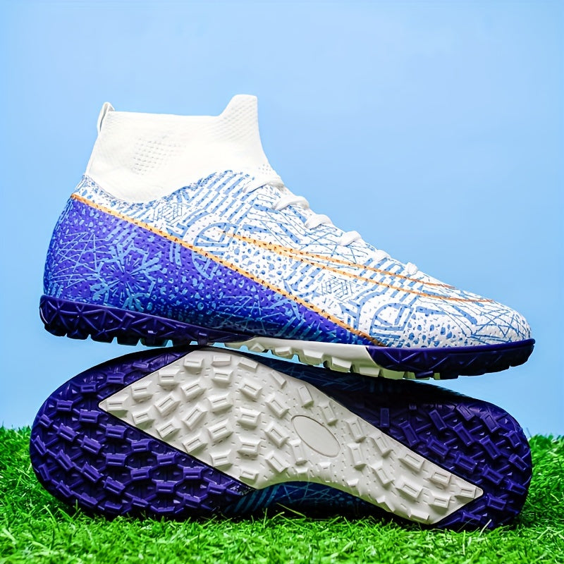 Men's High Top Turf Football Boots Outdoor Anti-skid TF Soccer Cleats