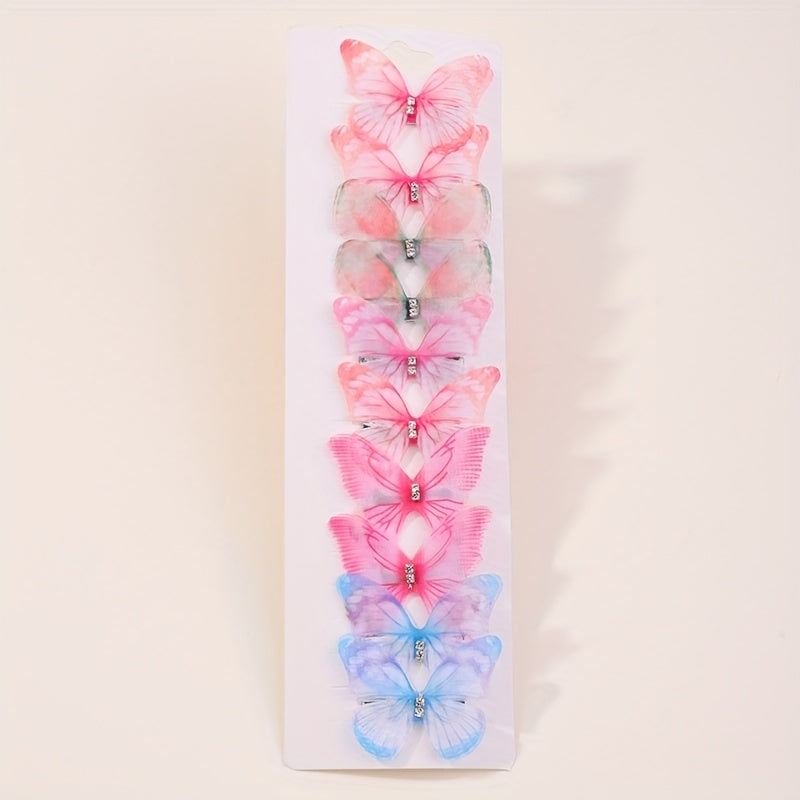 10pcs Butterfly Hair Clips for Baby Girls