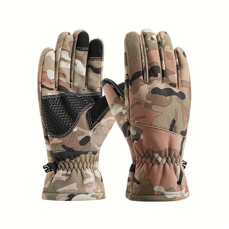 Camouflage Thickened Warm Gloves Non slip Touch Screen Gloves Autumn Winter Outd