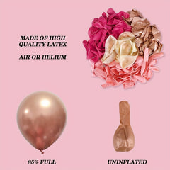 164pcs Pink Latex Balloons Rose Golden Balloon Arch Set