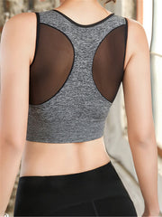 Mesh Racerback Crop Sport Top Gym Yoga Bra