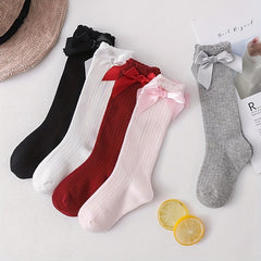 2pairs Baby Girls Kids Bowknot Princess Socks Spring Autumn Children's Socks