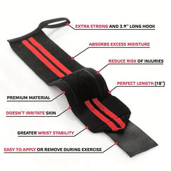 Weightlifting Wrist Wraps Strength Training Gear with Thumb Loops