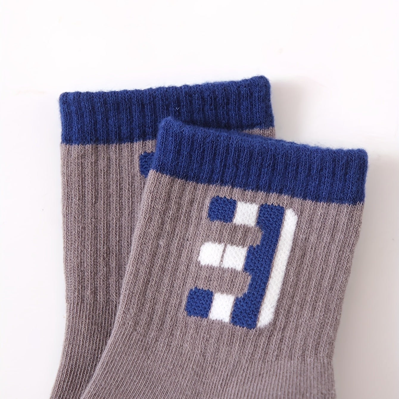 5 Pairs Boys Casual Number Graphic Print Soft Socks For Spring Summer Kids Teen