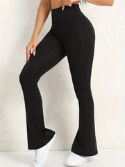 High Rise Cross Back Flared Yoga Pants