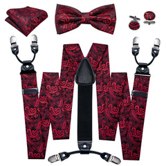 Barry Wang Men's Suspenders & Bowtie Set for Wedding Party Prom