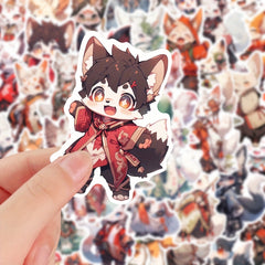 53pcs Fox Animals Stickers Pack For Kids Laptop Luggage Notebook
