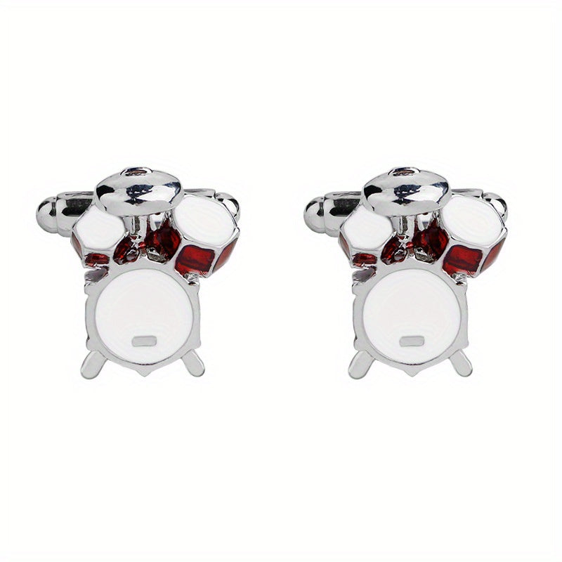 Band Drum Kit French Cufflinks Drip Oil Cuff Nails