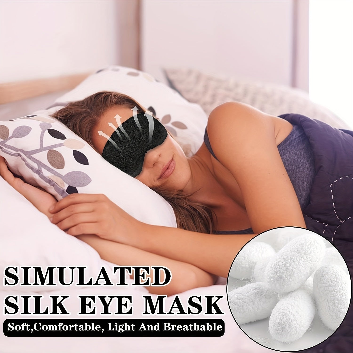 Comfort Plush Sleep Eye Mask Blackout Blindfold for Full Night's Sleep
