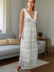 Retro Lace NightDress Deep V Backless Pajama Dress
