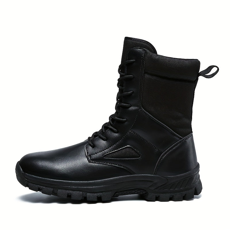 Men's Solid High Top Tactical Work Boots Non Slip Durable Boots