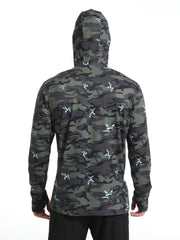 Men's UPF 50 Sun Protection Hooded Jacket Quick Dry Long Sleeve