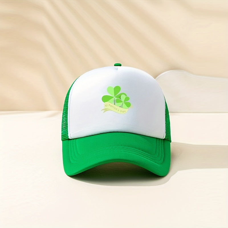 Lucky Clover Baseball Cap Green Mesh Trucker Hat