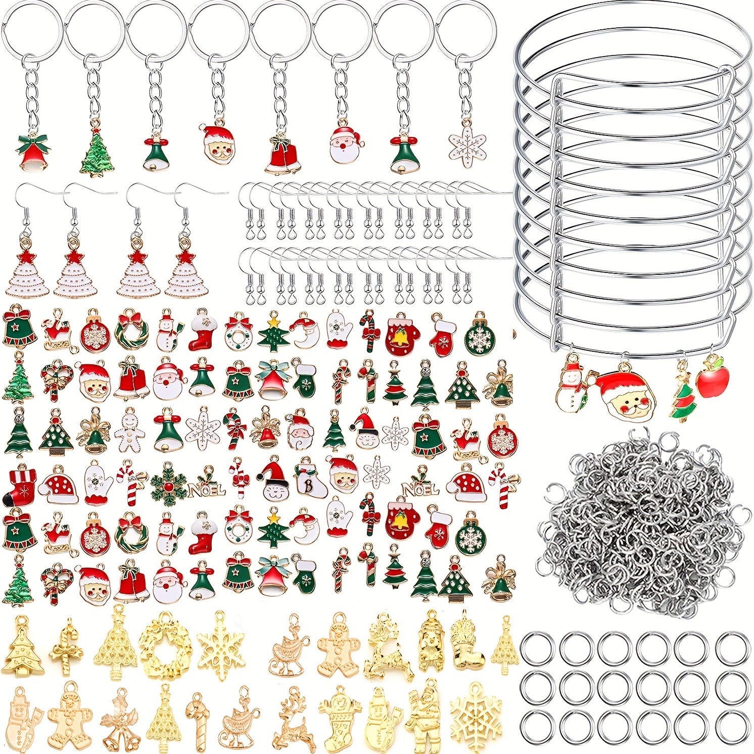 Christmas Charms Bracelet Making Kit DIY Gift Jewelry Charms