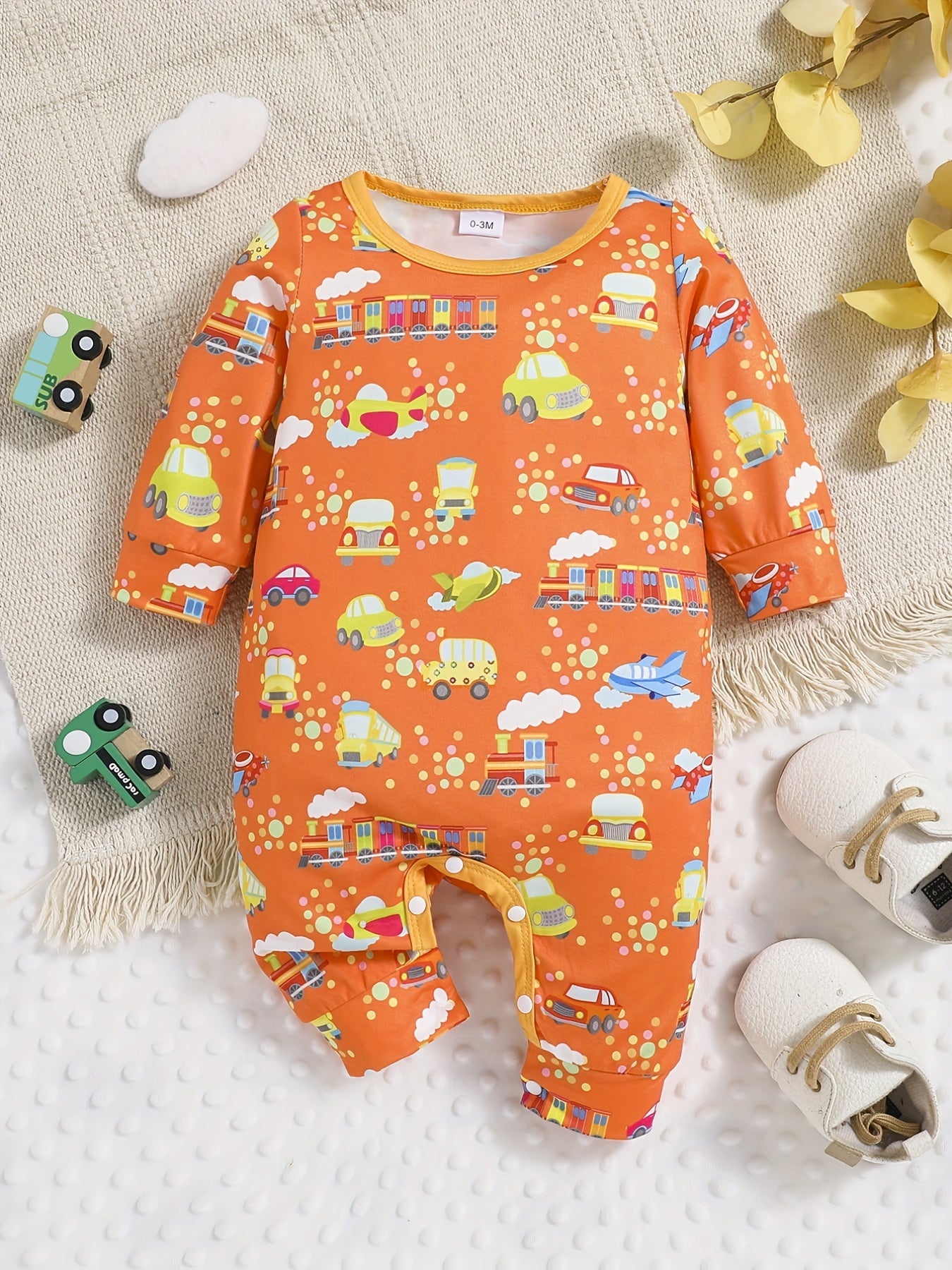 Cartoon Long Sleeve Bodysuit for Baby Boys and Girls