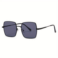 Men's Retro Square Frame Metal Sunglasses for Outdoor Activities