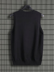 Men's Knit Cable Cardigan Vest V Neck Button Up Casual Vintage Style