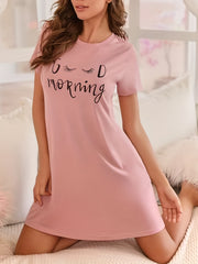 Soft & Comfy Short Sleeve Lounge Dress Women's Loungewear