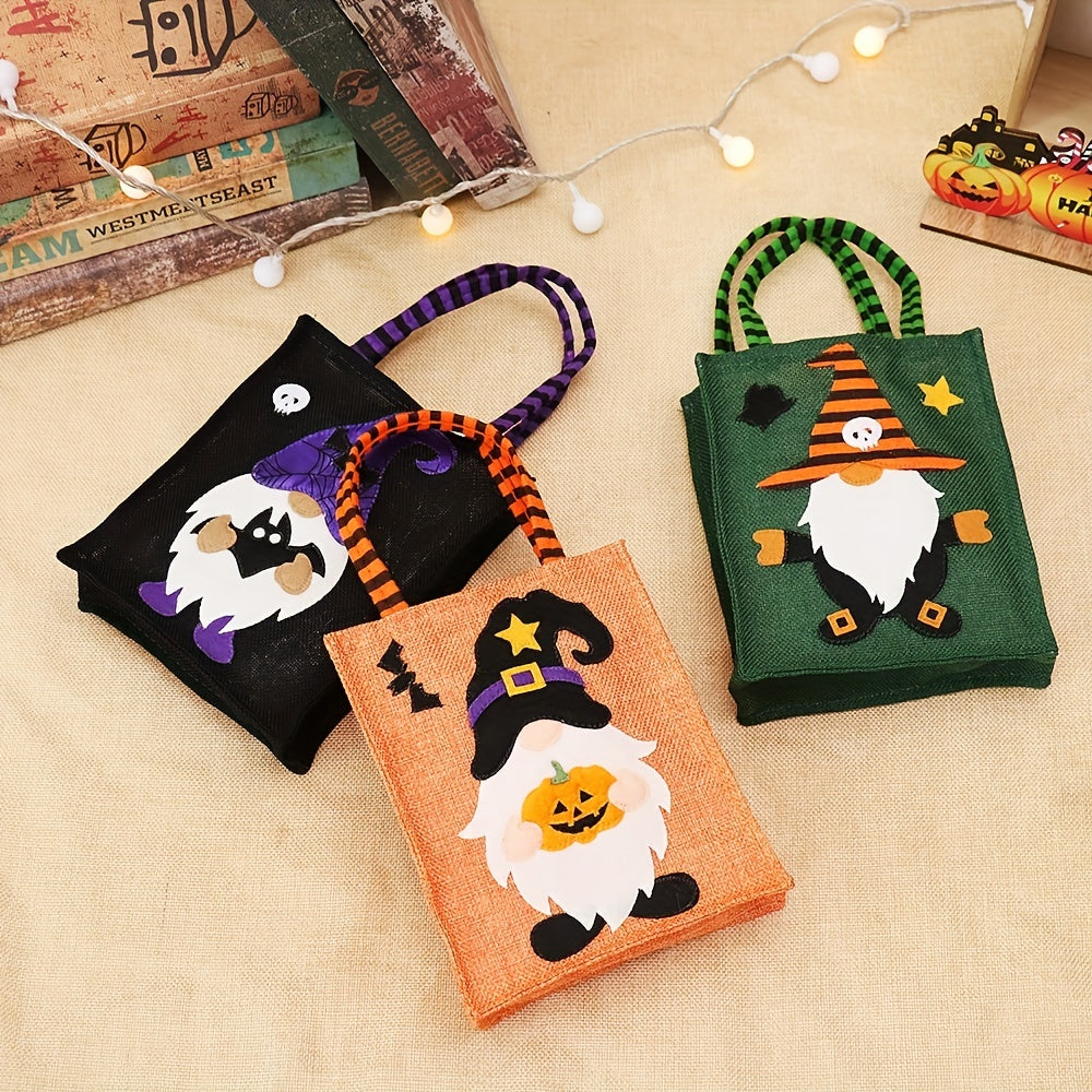 Halloween Burlap Tote Bag Forest Man Gift No Face Doll Candy Bag