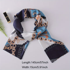 Chain Print Twilly Scarf Classic Silk Skinny Scarf