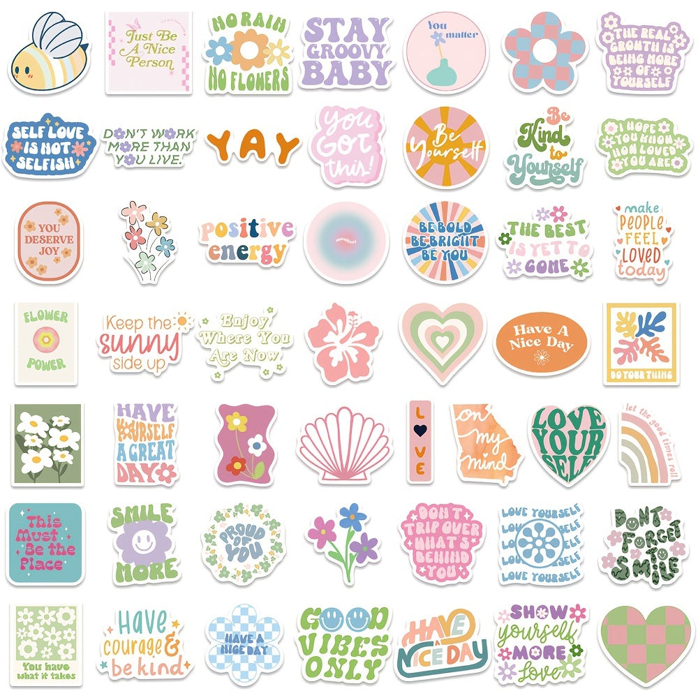 100pcs Pastel Inspirational Stickers Vinyl Waterproof Motivational Stickers
