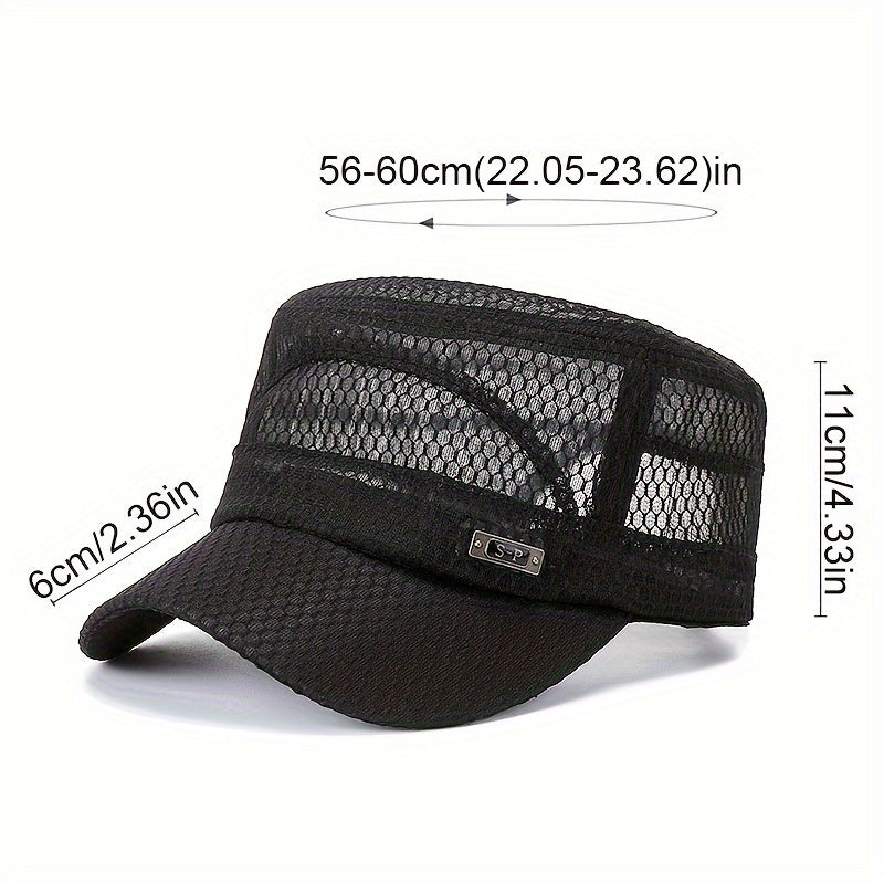 Breathable Mesh Sun Hat Fishing Hat Flat Top Outdoor Casual Hat