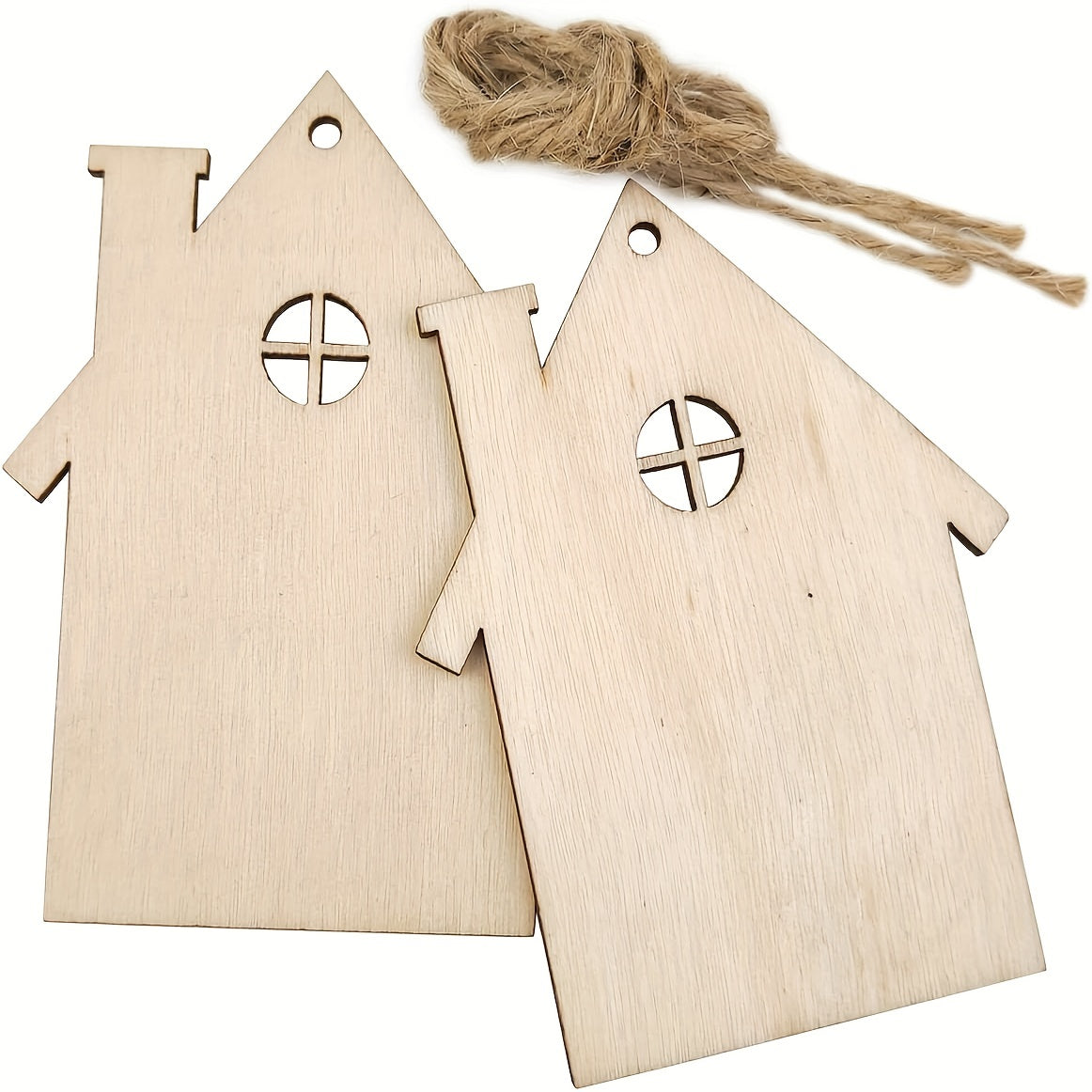 10pcs Wooden House Cutout Ornaments for Wedding Birthday Christmas