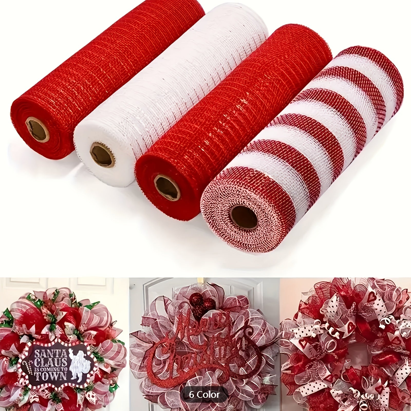 Colorful Mesh Ribbon Roll 25 9 14m Christmas Decor Material