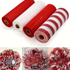 Colorful Mesh Ribbon Roll 25 9 14m Christmas Decor Material