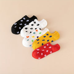 5 10 Pairs Number Print Socks Soft Lightweight Low Cut Ankle Socks
