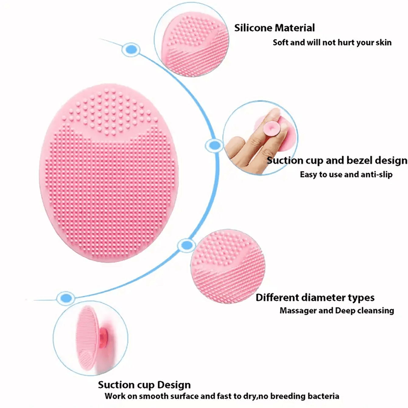 Silicone Oval Face Washing Brush Soft Cleansing Brush for Baby and Adults
