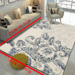 Contemporary Floral Area Rugs Vintage Non-Slip Soft Fiber