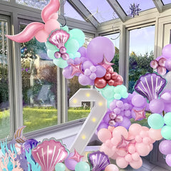 120pcs Mermaid Bow Garland Set Pale Purple Balloons Party Decoration