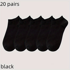Breathable Low Cut Ankle Socks for Men and Women - 20 Pairs