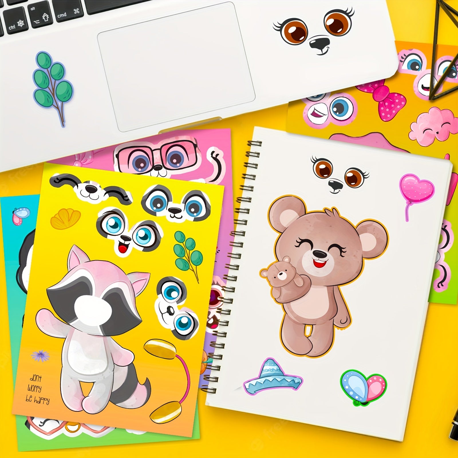 6pcs Animal Mixed Stickers for Crafting Party Favors