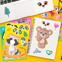 6pcs Animal Mixed Stickers for Crafting Party Favors