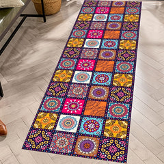 Boho Abstract Runner Mat Non Slip Washable Stair Kitchen Rug