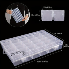 3 Pack 36 Grids Plastic Storage Box Divider Earring Bead Fishing Gear Jewelry